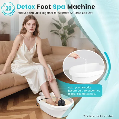 Vista 3 de Máquina de desintoxicación de pies, máquina de desintoxicación de baño de pies iónico portátil, limpiador de spa de pies iónico para uso doméstico