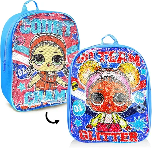 Vista 2 de LOL Surprise - Mini mochila y bolsa ciega para niños paquete con mini mochila LOL Surprise de 12 pulgadas con lentejuelas reversibles para niñas
