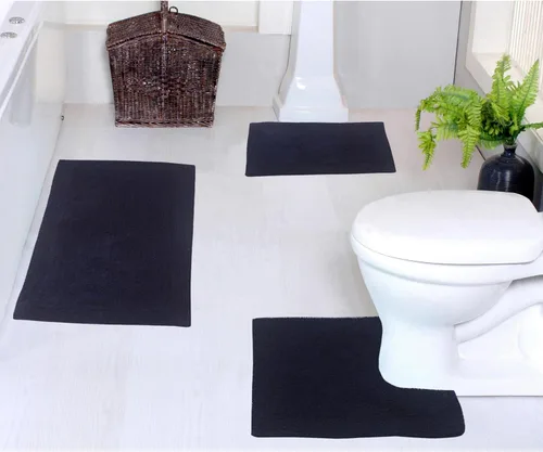 Vista 30 de Home Weavers Luxury Collection 100% Cotton Reversible Bathroom Rugs Set, Washable Rug, Soft Cotton Extra Soft and Absorbent Bath Rug, Kitchen Mat, 2