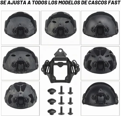 Vista 4 de Montura NVG para casco táctico, base de soporte de cámara deportiva de acero para casco FAST Bk3