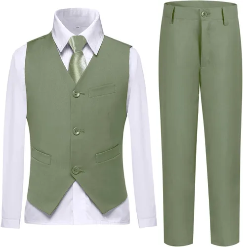 Vista 99 de Conjunto de chaleco para niños, trajes formales, trajes de boda, ropa de vestir