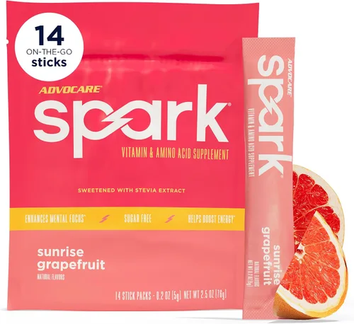 Vista 22 de AdvoCare Spark Energy & Focus, sin azúcar, frambuesa azul, 14 barras Suplemento de vitaminas y aminoácidos, fórmula sin azúcar que apoya la energía