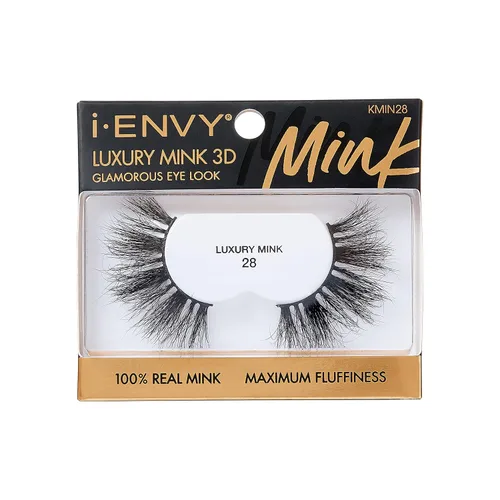 Vista 13 de i-ENVY Pestañas postizas de lujo de la colección de visón, pestañas 100% de visón real, aspecto glamoroso, pestañas de máxima esponjosidad 3D ángulo