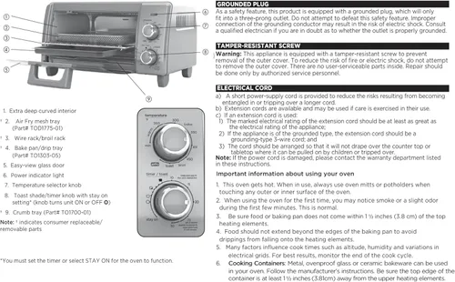 Vista 12 de BLACK+DECKER Crisp 'N Bake Air Fry - Horno tostador de convección para encimera, capacidad media, 4 rebanadas, 5 en 1, se adapta a pizza de 9
