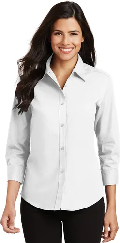 Vista 4 de Port Authority Camisa de fácil cuidado con manga 3/4 para mujer