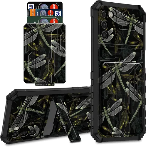 Vista 30 de Para Samsung Galaxy A03S Funda Para Teléfono Galaxy A03S Funda Billetera Con Titular De Tarjeta De Crédito Y Soporte De Doble Capa De PC Duro Funda