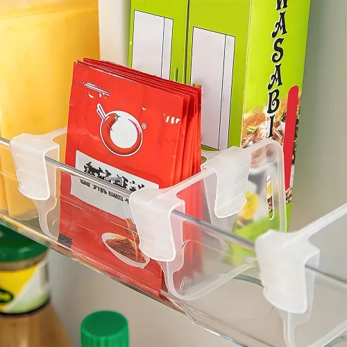 Vista 4 de Organizador de 10 congeladores, organizador de refrigerador visible con divisores y asas extraíbles, estante para refrigerador, libremente