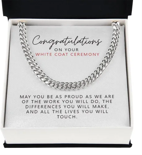 Vista 2 de Collar de regalo de ceremonia de bata blanca, regalo de ceremonia de bata blanca para niños, médico, dental, enfermería, veterinario, farmacéutico