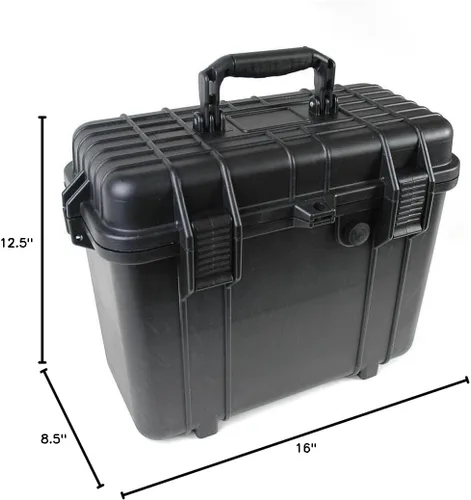 Vista 4 de 16" Estuche para Equipo Resistente a la Intemperie, hecho de Plástico Polipropileno, Negro con Inserción de Espuma, 16" X 12.5" X 8.5