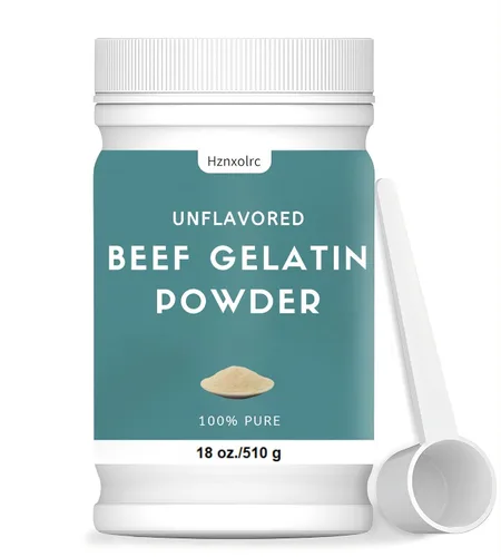 Vista 7 de Polvo de gelatina de res de 6 onzas sin sabor, espesante natural, rico en colágeno, utilizado en gelatinas, pudines, dulces, productos lácteos