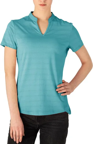 Vista 3 de Gopune Polo de golf con cuello en V para mujer, sin cuello, manga corta, ligera, de secado rápido, camisetas de tenis para correr