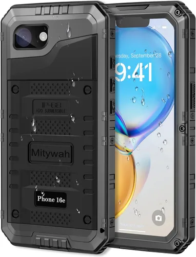 Vista 98 de Mitywah Funda impermeable para iPhone 7/iPhone 8 / iPhone SE 2020, funda de metal resistente de grado militar, protección de cuerpo completo