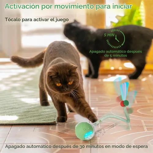 Vista 5 de Pelota interactiva para gatos, juguete móvil automático