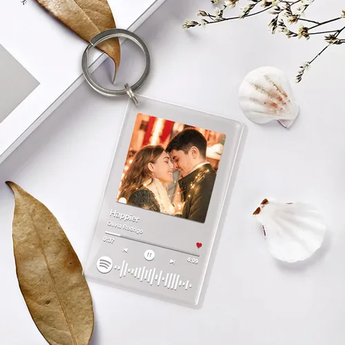 Vista 3 de Canción acrílica personalizada con foto, placa de música transparente personalizada, cubierta de álbum de fotos personalizada, luz nocturna