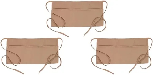 Vista 3 de Fame Original - Delantal de cintura con 3 bolsillos 18138 para adultos, color caqui, talla única, unisex (F9-83500)