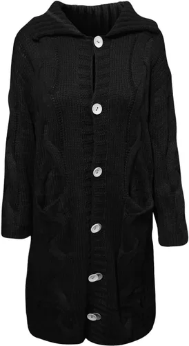 Vista 3 de ZEFOTIM Abrigos de invierno para mujer, suéteres largos con capucha y ajuste holgado