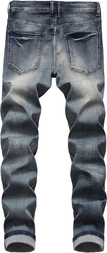 Vista 2 de MICKASON jeans rasgados y entallados para hombre