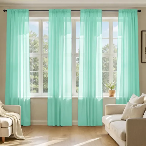 Vista 30 de MIULEE Cortinas traslúcidas marrón oscuro de 96 pulgadas de largo, 4