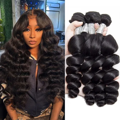 Vista 27 de Extensiones de cabello humano ondulado de 16, 18, 20, 22 pulgadas, grado 10A, extensiones de cabello humano ondulado 100% sin procesar, color negro