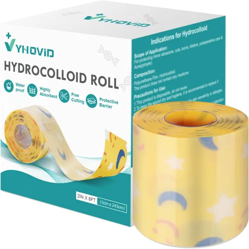 Vista 11 de Rollo hidrocoloide para el cuidado de heridas, cinta de parche de espinillas con autoadhesivo, vendajes para úlceras de cama, altamente absorbente