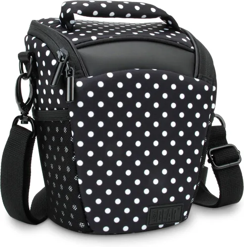 Vista 13 de USA GEAR Bolsa compacta para guardar cámara con cobertor para lluvia y correa para hombro