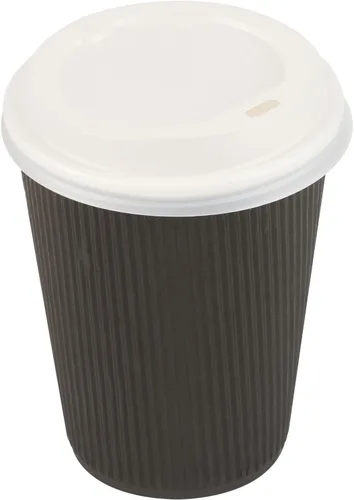Vista 12 de Solo tapas: tapas de taza de café compostables Basic Nature, 500 tapas desechables para tazas de bebidas calientes. Las tazas se venden por