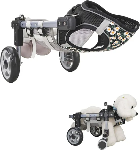 Vista 8 de Small Dog Wheelchair for Back Legs Lightweight Portable Wheelchair with Disabled Hind Legs Walking, Adjustable Doggy Wheelchair Cart with Wheels for