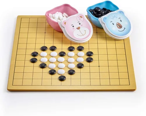 Vista 6 de YXCKG Gomoku & Go Juego de ajedrez para niños, diseño de cuadrícula de 9 x 9/13 x 13, tamaño portátil para viajes, dibujos animados para niños