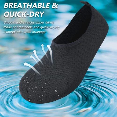 Vista 2 de Deevike Zapatos acuáticos para mujeres y hombres, estilo descalzo, de secado rápido, calcetines de agua sin cordones para playa, piscina, natación