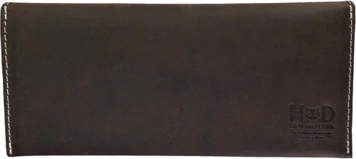 Vista 2 de Hide & Drink, Bolsa larga de utilidad hecha a mano de cuero de grano completo, elegante cartera para llevar y almacenar efectivo, monedas, tarjetas