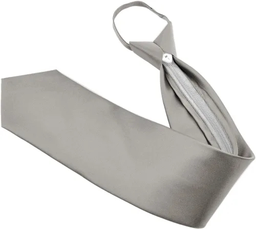 Vista 3 de Moda Di Raza Lazos de cremallera para hombres, corbatas de microfibra tejidas con cremallera, corbata de cuello con acabado de seda satinada