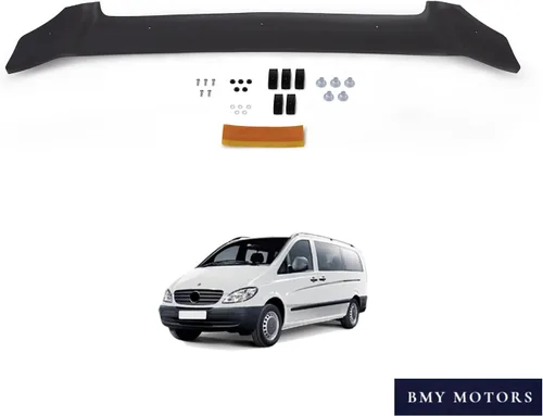 Vista 8 de BMY Deflector de capó/protector de insectos delantero compatible con Mercedes Benz Vito W639 2004-2010 Protector de capó Partículas e insectos