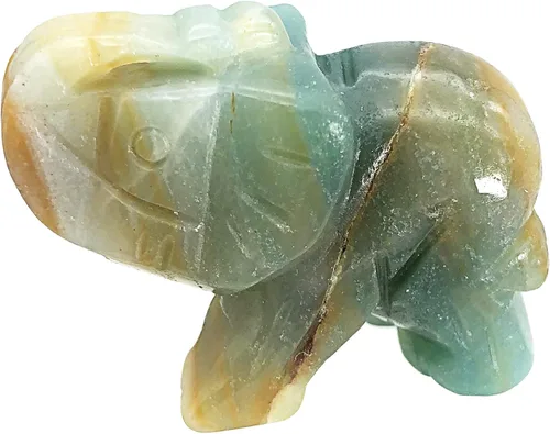 Vista 20 de Fekuar Figuras de elefante de cristal curativo talladas a mano de 1.5 pulgadas, escultura de estatua de animal de bolsillo de la suerte, decoración