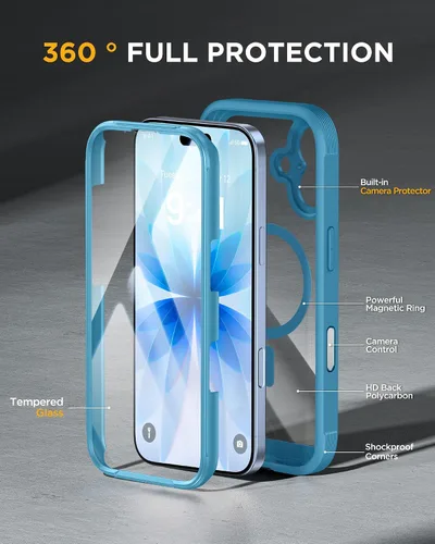 Vista 469 de Miracase Serie de vidrio para iPhone 11 de 6.1 pulgadas, funda protectora de cuerpo completo resistente mejorada con protector de pantalla de vidrio