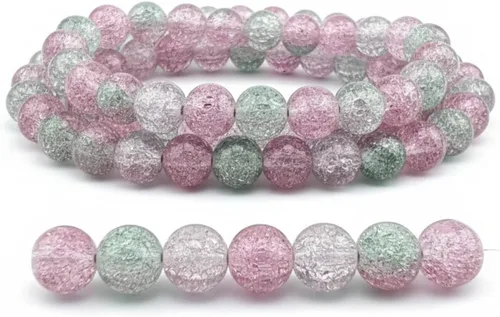 Vista 53 de DandS ltd Cuentas de cristal agrietadas para la fabricación de joyas, champán, pulseras vibrantes de bricolaje, collares, aretes, suministros
