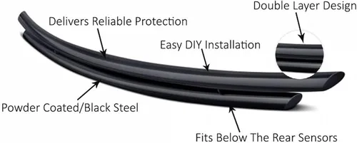 Vista 6 de Kasei Protector de parachoques trasero de doble capa negro compatible con Nissan Rogue 2021-2023 -KAS-CRDL-NIN401B