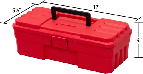 Vista 3 de Akro-Mils 9912 Caja de herramientas de plástico, color rojo, 12 pulgadas