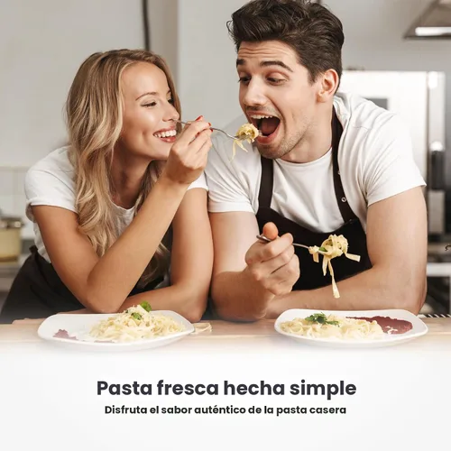 Vista 2 de ISILER Máquina para hacer pasta, 9 ajustes de grosor ajustables, máquina de pasta 2 en 1 con rodillos y cortador, fabricante de fideos para piel