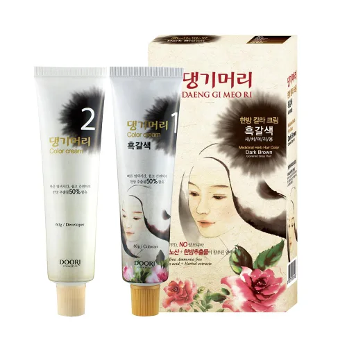 Vista 3 de Daeng Gi Meo Ri Crema de tinte para el cabello a base de hierbas, marrón oscuro, 5 onzas