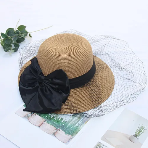 Vista 7 de Beauty-Emily Sombrero de organza para mujer Kentucky Derby Church con velo de plumas, tocado para fiesta de té nupcial