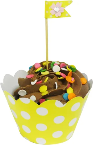 Vista 5 de AllyDrew Envolturas para cupcakes de lunares de tamaño estándar (juego de 20), color negro