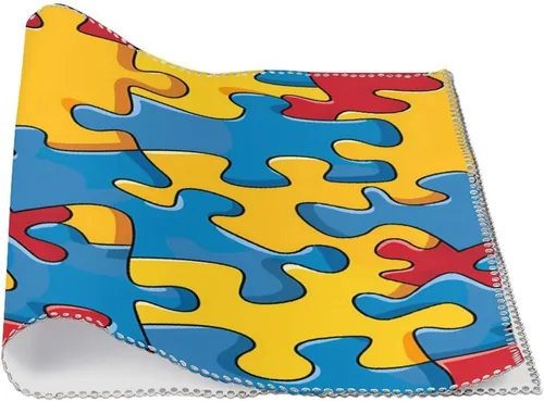 Vista 3 de _Puzzle Piece Autism Awareness Placemats Set of 6 Resistant Table Mats Washable Place Mats for Dinner Party Table Decoration