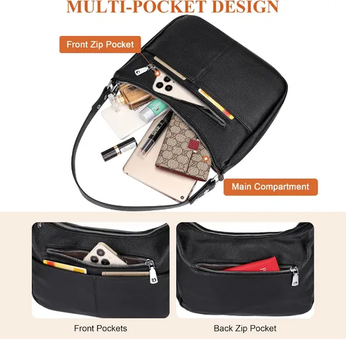 Vista 4 de Over Earth Bolsos de cuero suave para mujer, bolsos cruzados, multibolsillos, bolsas de hombro, bolsa de mensajero, tamaño mediano