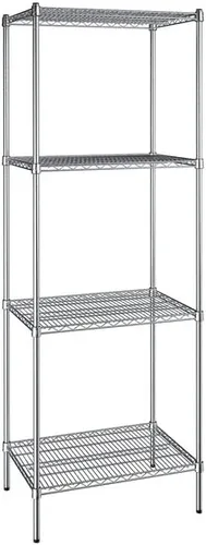 Vista 24 de Kit de 4 estantes de epoxi verde NSF de 21 x 72 pulgadas con postes de 86 pulgadas, estantería de almacenamiento resistente, kit de estantería