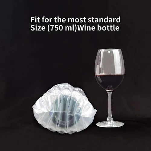 Vista 4 de Bolsas protectoras de viaje para botellas de vino, Conilly, paquete de 10 bolsas inflables de columna de aire con bomba infladora gratuita
