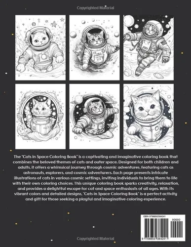 Vista 2 de Cats in Space Coloring book Coloring the Galaxy with Cats