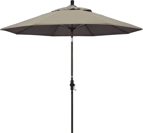 Vista 20 de California Umbrella GSCUF908117-5410 - Sombrilla redonda de 9 pies con poste de aluminio y varillas de fibra de vidrio para patio, 9 pies