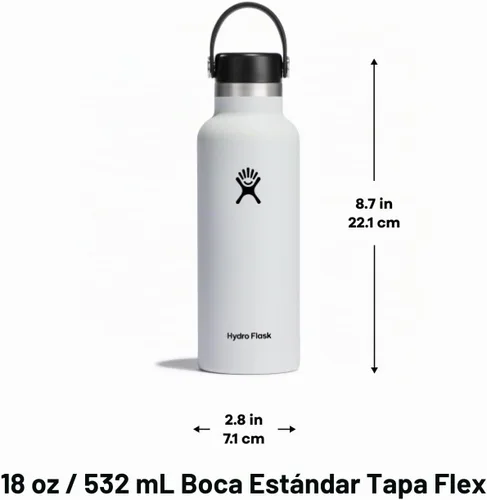 Vista 3 de Hydro Flask - Termo de tapa Flex estándar, negro, 532 ml