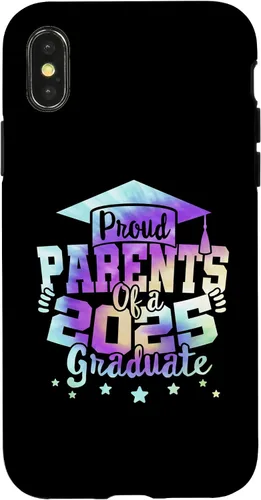 Vista 4 de iPhone 15 Parents of a 2025 Graduate Tie Dye Class Senior Graduation Case