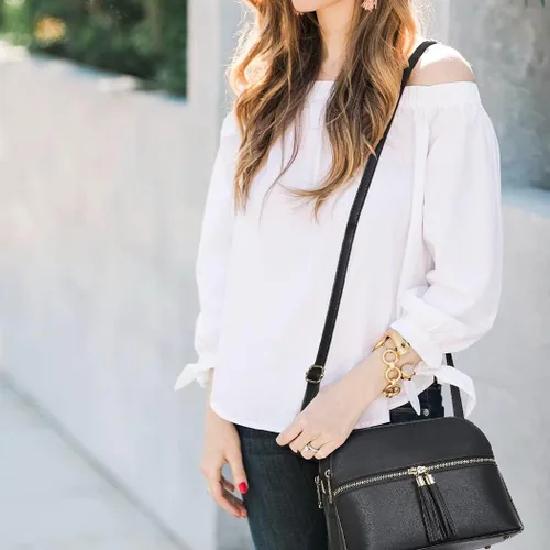 Vista 2 de Dasein - Bolso de hombro para mujer con cremallera y múltiples bolsillos